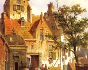 A Street Scene In Haarlem - 威廉·库库克